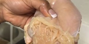 Photo of chicken breast that shreds into spaghetti