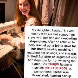 My Ex-husband’s Wife Threw My Daughter’s Sewing Machine in the Pool… My Ex-husband’s Wife Threw My Daughter’s Sewing Machine in the Pool…