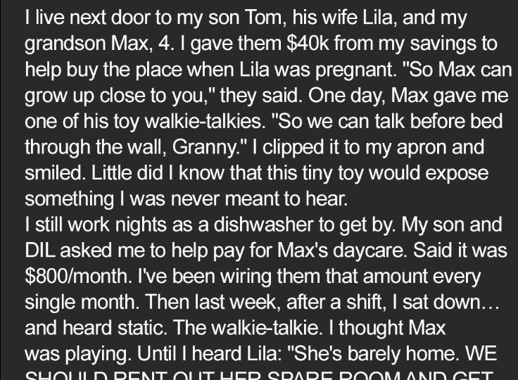 My Grandson Secretly Gave Me a Walkie-Talkie for Bedtime Chats – What I Overheard One Night Shattered Me