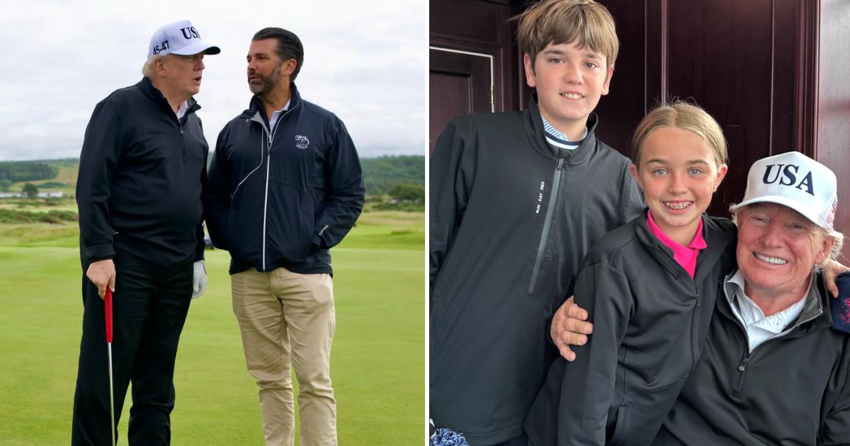President Trump enjoys time with his grandkids while fans are buzzing about his look and spirit