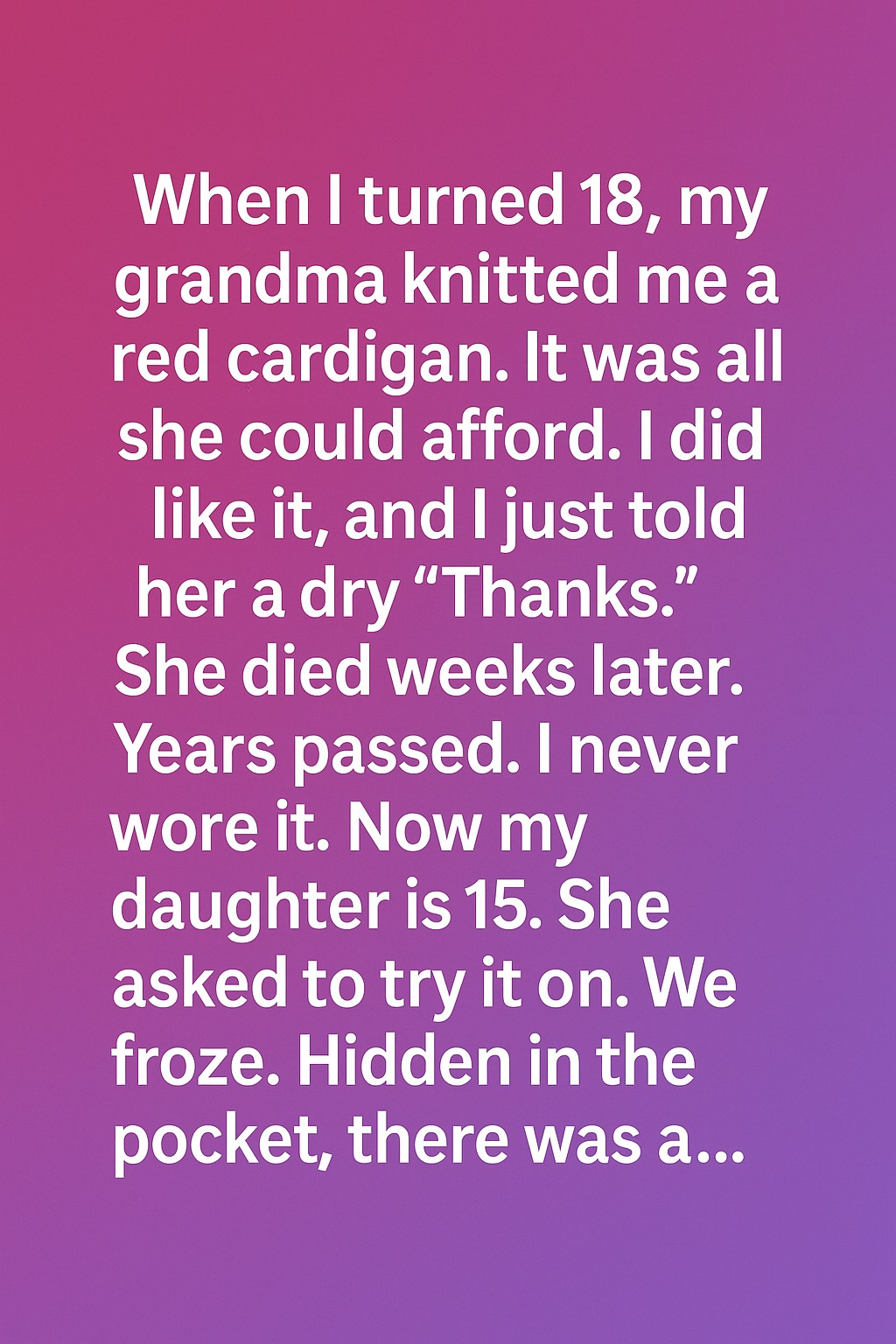 The Red Cardigan: A Hidden Message of Love Across Generations