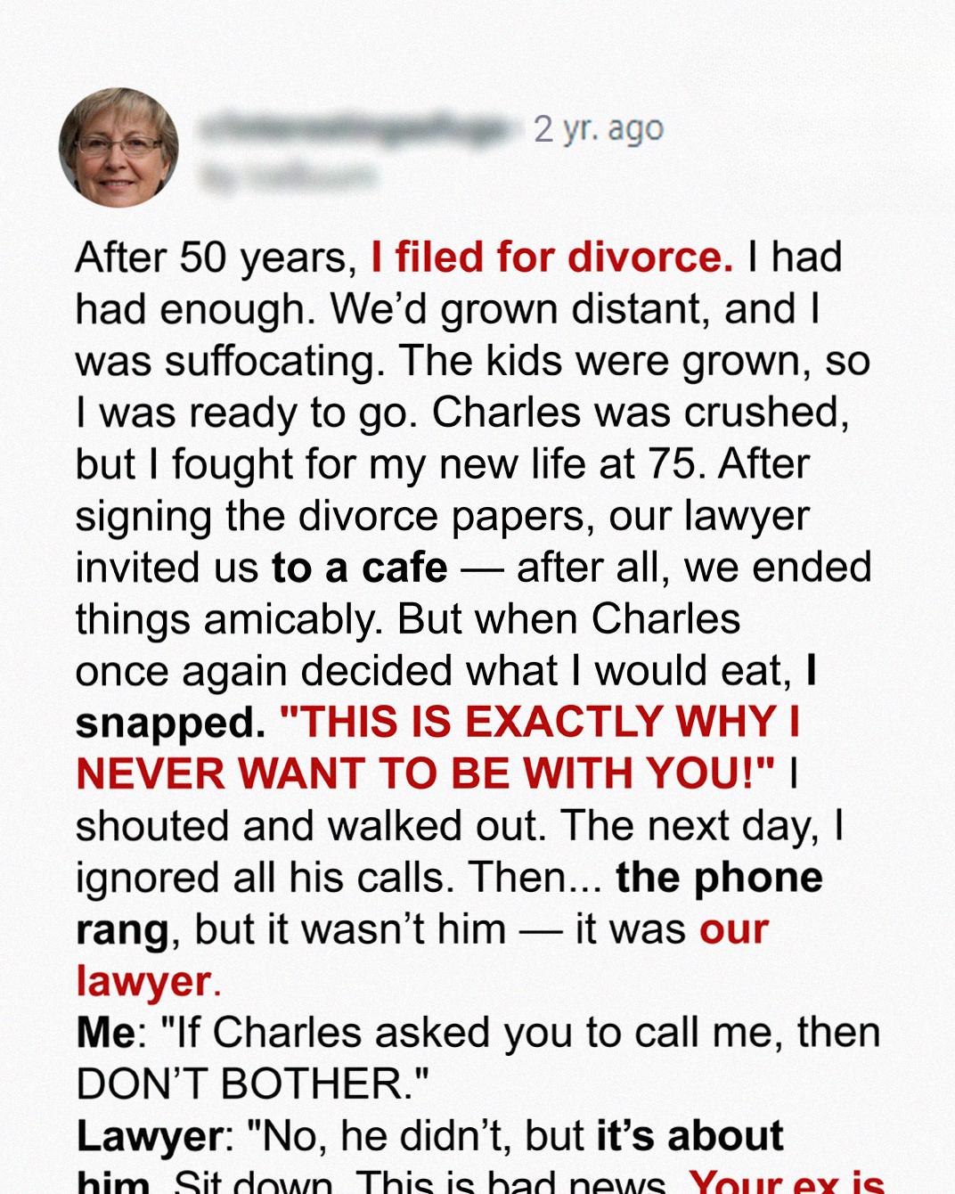 After 50 Years Together, She Made a Life-Changing Choice — and Learned a Painful Truth