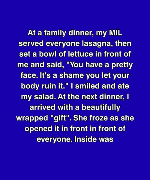 She Insulted My Body at Dinner — So I Gave Her a Gift That Made Her Rethink Everything