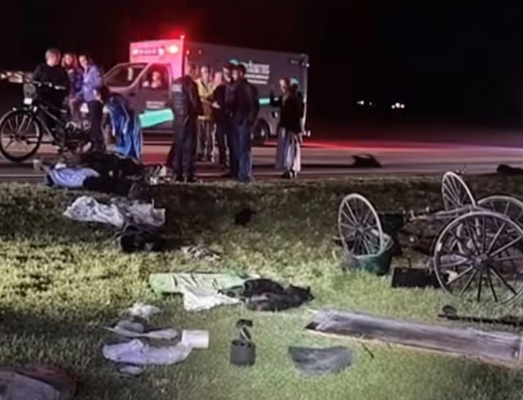 Jeep Collides with Amish Buggy in Berne, Father Airlifted and Children Injured