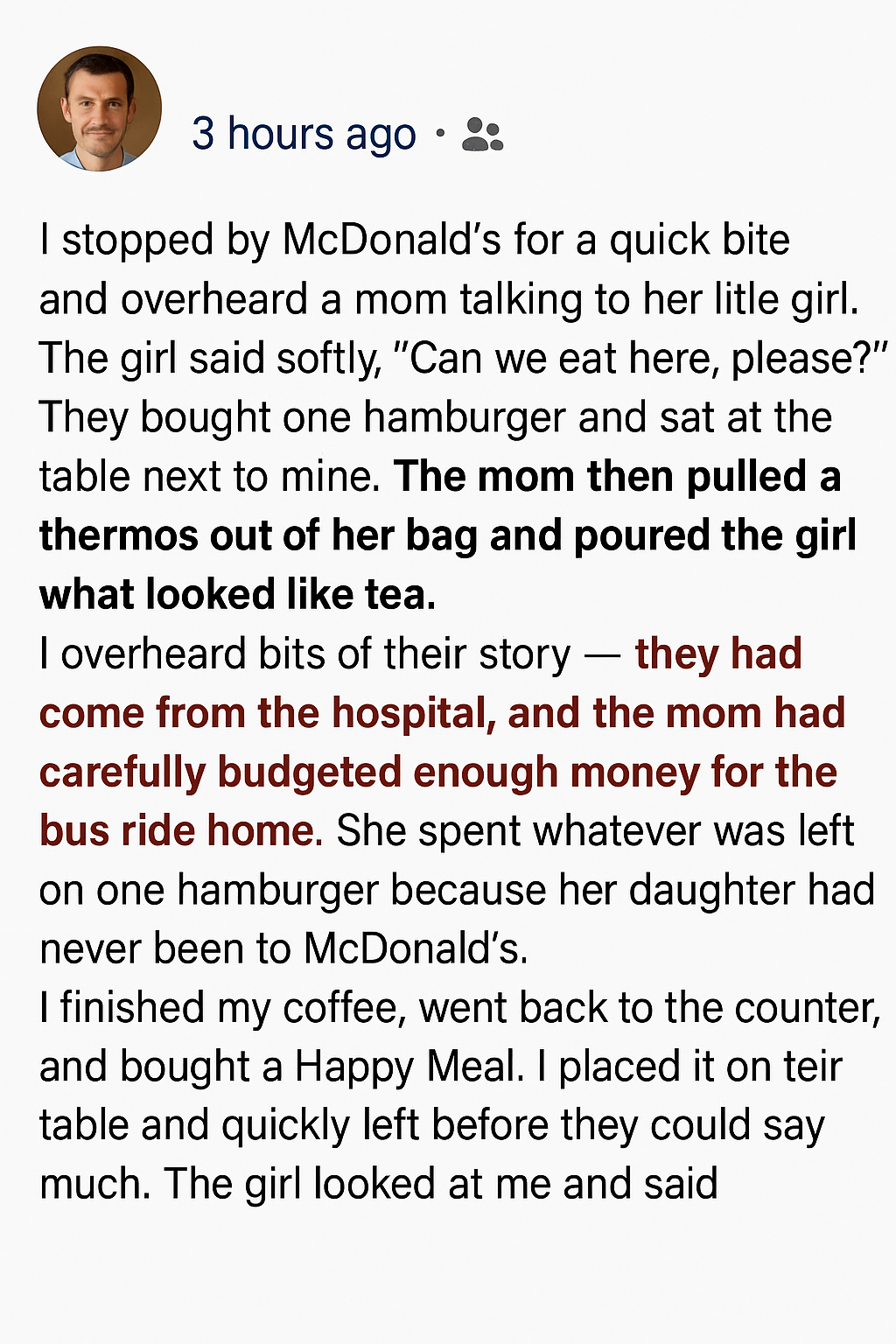 A Happy Meal, but My Heart Was Heavy