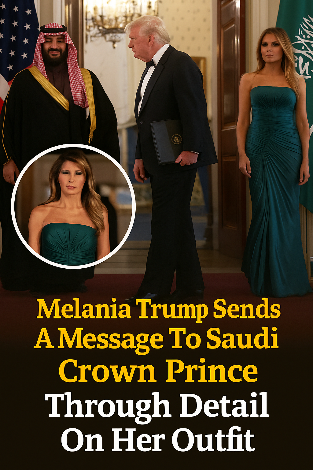 Melania Sends a Message to the Saudi Crown Prince Through a Subtle Detail in Her Outfit