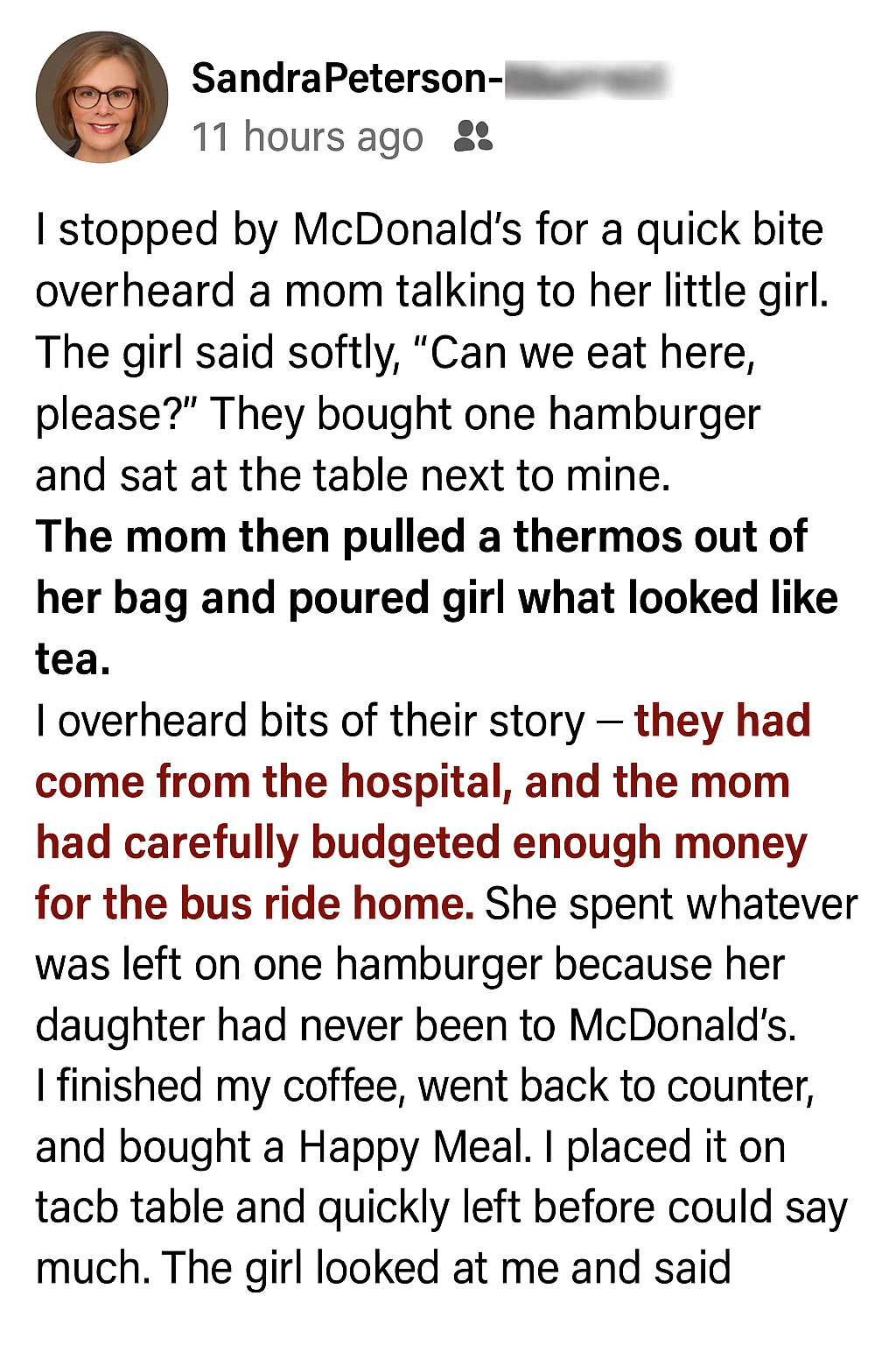 She Ordered a Happy Meal… but Left With a Heavy Heart