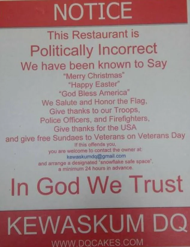 Store Sign at Wisconsin Dairy Queen Divides Opinions — Owner Explains Why