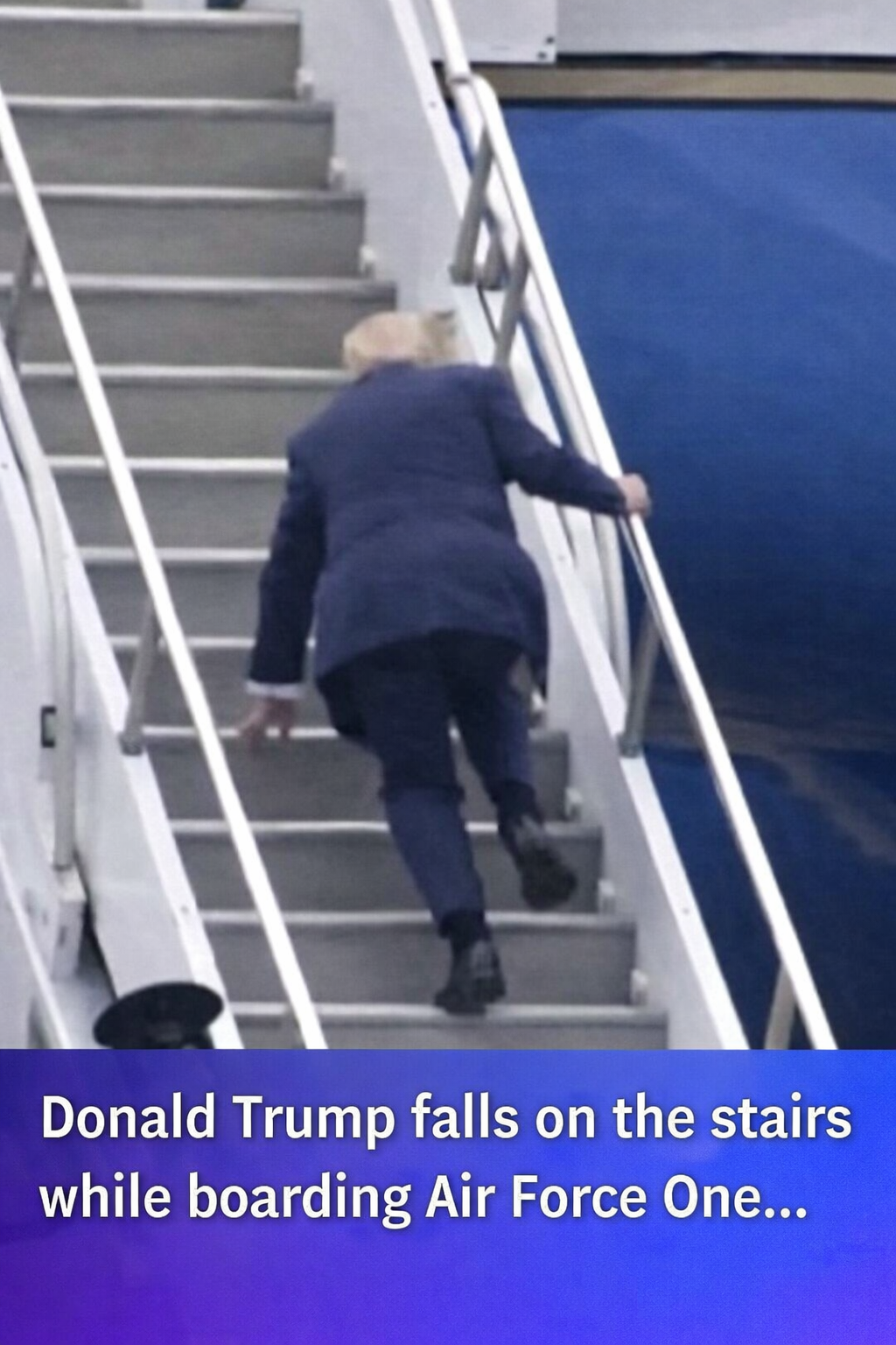 Moment of Misstep as Donald Trump Boards Air Force One