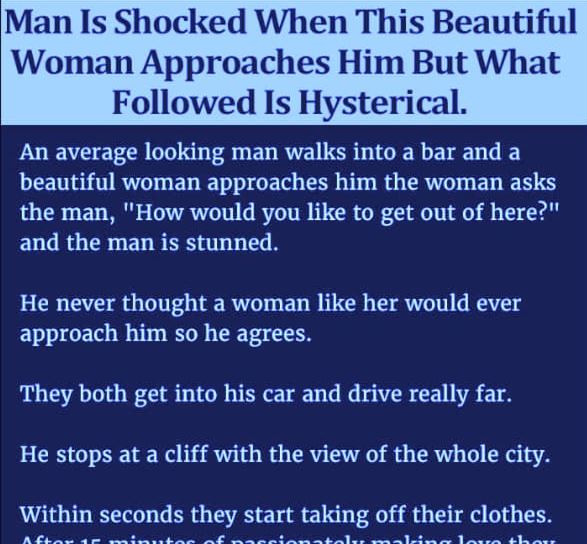 A Beautiful Woman Approaches a Man